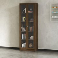 Armário Estante com 2 Portas de Vidro Multimóveis CR25069 Nogal