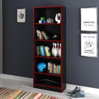Estante Gamer Multiuso 60 cm Multimóveis CR25039 Preta/Vermelha
