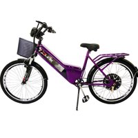 Bicicleta Elétrica Confort 800w 48v 15ah Violeta Com Cestinha