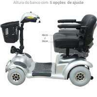 Scooter Elétrica Cadeira de Rodas Motorizada Freedom Mirage RX com Ré cor Prata