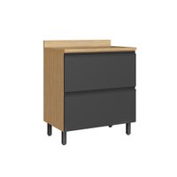 Balcão Modular 1 Porta e 1 Gaveta Com Tampo Cairo 3238 Casamia Louro Freijó/Grafite