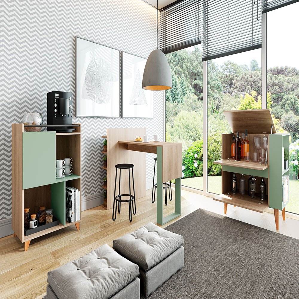 Balcão para Sala de Estar Multiuso Basculante, Aveiro com Verde