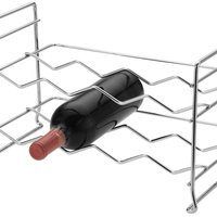Adega Empilhável para 8 Garrafas Vinho Suporte Garrafeira Horizontal - Cromado