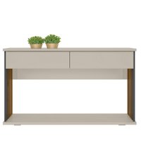 Aparador New Bonito 2 Gavetas com Espelho Linea Brasil - Avelã com Off White Brilhoso