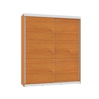 Guarda-Roupas Solteiro 2 Portas Deslizantes 4 Gavetas Caribe - Cedro/Off White - Mirarack