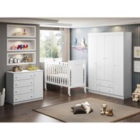 Quarto De Bebê Helena Com Berço Universo 3 Peças Em Mdp Phoenix