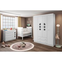 Quarto De Bebê Livia E Berço Universo 3 Peças MDF Phoenix