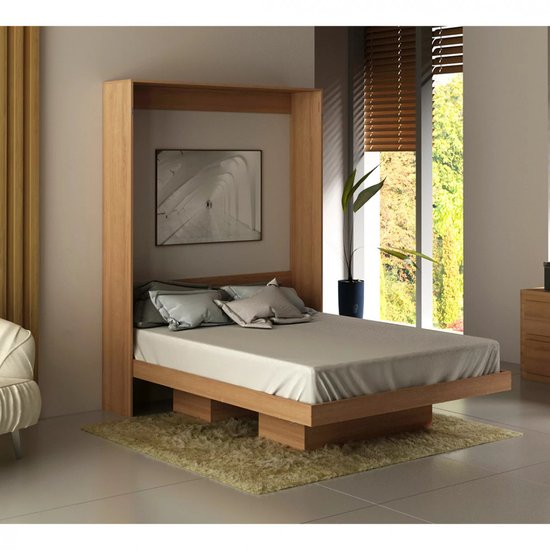 Cama Tecnomobili Articulada De Casal Com 2 Nichos - Amêndoa