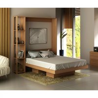 Cama Tecnomobili Articulada De Casal com 4 Prateleiras Amêndoa