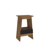 Mesa De Apoio Lateral Artely Eden 1 Gaveta Pinho/Preto