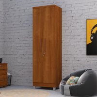 Armário Multiuso Com Duas Portas E Fechadura Napole New - Ipê - MiraRack