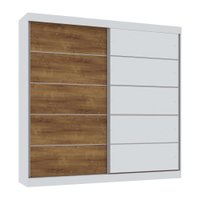 Guarda-Roupa Casal 2 Portas de Correr 4 Gavetas Camboriú - Branco/Canela - Mirarack