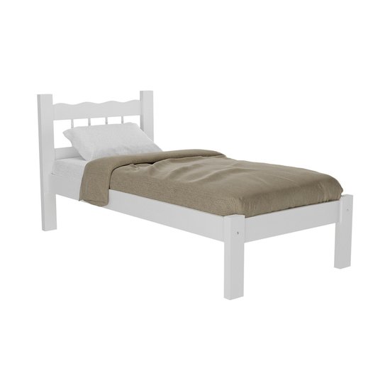 Cama Solteiro Madeira Maciça com Colchão Incluso Madri Multimóveis CR4161