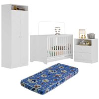 Quarto Infantil Completo Com Colchão Incluso Encanto Multimóveis Branco