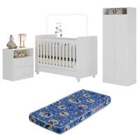 Quarto Infantil Completo Com Colchão Incluso Ariel Multimóveis Branco