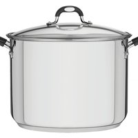 Caldeirão Tramontina Solar Silicone em Aço Inox com Fundo Triplo com Tampa de Vidro 30 cm 15,4 L