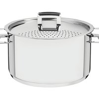 Espagueteira Tramontina Brava em Aço inox com Fundo Triplo Tampa e Alças 24 cm 6,1 L