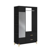 Armário Closet 1050x1800x450 mm Legno Movelbento - Preto