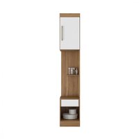 Armário com Mesa de Cabeceira Demóbile Modena - Amendoa/Branco