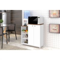 Armário Multiuso Zanzini Prático Com Rodízios - Branco/Natura