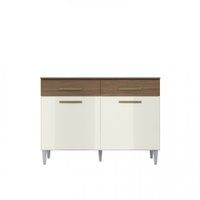 Balcão 2 Portas 2 Gavetas Leyla Aramoveis 2001801-910 - Ambar com Off White