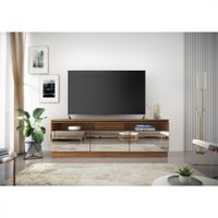 Bancada Rack  Colibri Ubatuba Pare TVs Até 80 Polegadas - Noce Milano/Preto Fosco