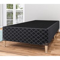 Base Box Tiba 0,88x1,88x0,25 Solteiro Veludo Mantelado - Preto