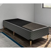 Base Box Tiba 79x1,98x25 em Veludo Matelado - Cinza