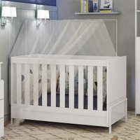 Berço/Mini Cama Estrela Metalic Multi - Branco Acetinado