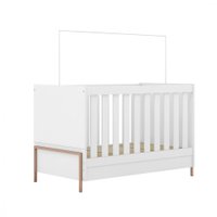 Berço/Mini Cama Estrela Metalic Multi - Rose/Branco Acetinado