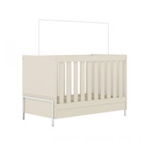 Berço/Mini Cama Estrela Metalic Multi - Branco Acetinado/Off White