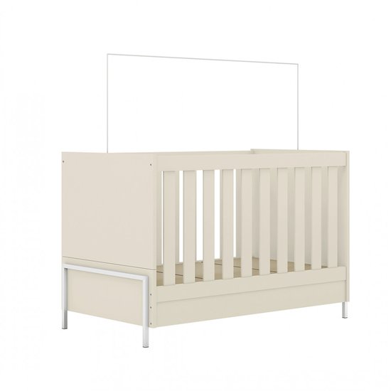 Berço/Mini Cama Estrela Metalic Multi - Branco Acetinado/Off White