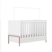 Berço/Mini Cama Estrela Metalic Multi - Rose e Branco Acetinado