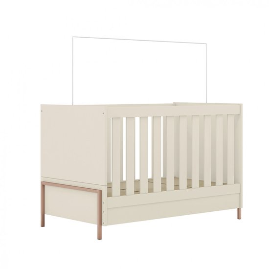 Berço/Mini Cama Estrela Metalic Multi - Rose e Off White