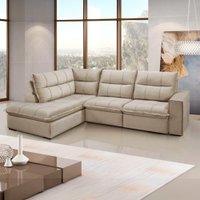 Sofá Solar Campus com 2 Lugares e Chaise Direto - Bege