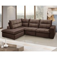 Sofá Solar Campus com 2 Lugares e Chaise Direto - Marrom