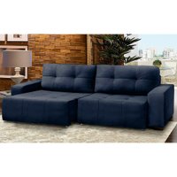 Sofá 4 Lugares com Assento Retrátil Abitare Ibiza - Azul