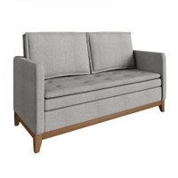 Sofá 2 Lugares 145cm Inga Casa de Pedra Estofados - Cinza / Cru