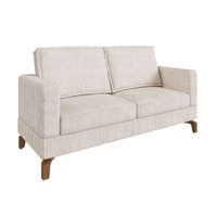 Sofá 2 Lugares 157cm Aspen Casa de Pedra Estofados - Bege / Branco