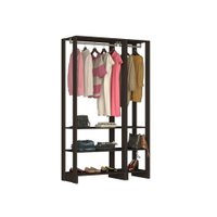 Smart Closet Yes Com 2 Cabideiros e 6 Prateleiras Nova Mobile - Grafite Intenso