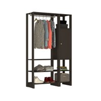 Smart Closet Yes Com Cabideiro 6 Prateleiras e Porta Nova Mobile - Grafite Intenso