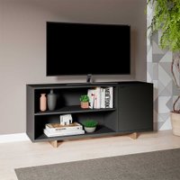 Rack Nomad com Nichos para TV de até 50 Polegadas Appunto - Preto e Castanho