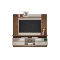 Rack Brasil Recife Linea com Painel Aurora - Off White/Nogueira