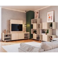 Rack Aurora Com Painel de TV e Estante Be Mobiliário - Branco