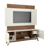 Rack C/ Painel  2pts 1,80 Tb142l Tb142lwn2 Dalla Costa - Off white/Nobre
