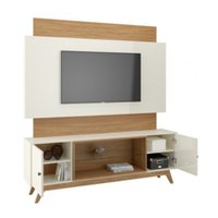 Rack C/ Painel  2pts 1,80 Tb142l Tb142lwn2 Dalla Costa - Off White/Freijó