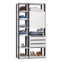 Módulo Closet com 2 Peças Espresso Be Mobiliario - Branco e Expresso