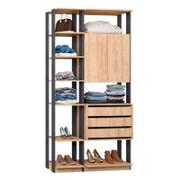 Módulo Closet com 2 Peças Espresso Be Mobiliario - Carvalho Mel e Expresso