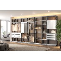Módulo Closet com 7 Peças Be Mobiliario - Branco e Expresso