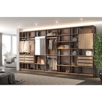 Módulo Closet com 7 Peças Be Mobiliario - Carvalho Mel e Expresso